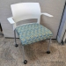 Blue/Yellow Steelcase Move Rolling Stacking Guest Chair w/ Arms
